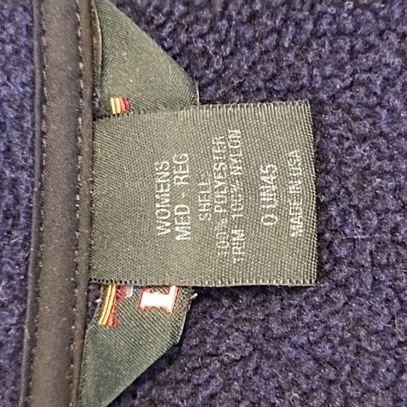 LL Bean Fleece Jacket Women's Size Medium Car Coat Medium Weight Navy Blue - Picture 7 of 8